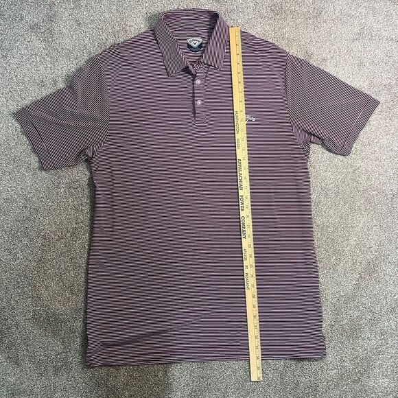 Callaway Golf Polo Shirt Mens XL Purple Striped Short Sleeve Performance Stretch - Picture 6 of 9